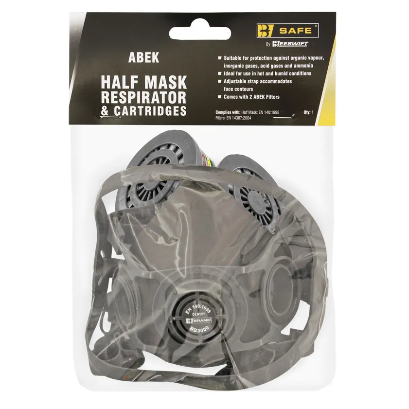 Beeswift HALF MASK RESPIRATOR AND ABEK CARTRIDGES — Grey